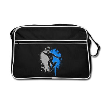 Snowboarders Snowboarding Splashes of Color Snowboard - Retro Bag - black/white - Front