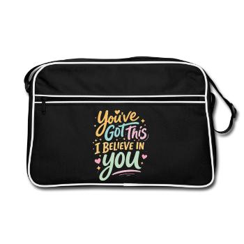 Tu Peux Le Faire Je Crois En Toi | Motivation - Sac Retro - noir/blanc - Devant