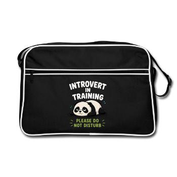 Introverti en formation, panda paresseux mignon, - Sac Retro - noir/blanc - Devant