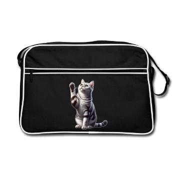 Chat américain à poil court américain à poil court - Sac Retro - noir/blanc - Devant