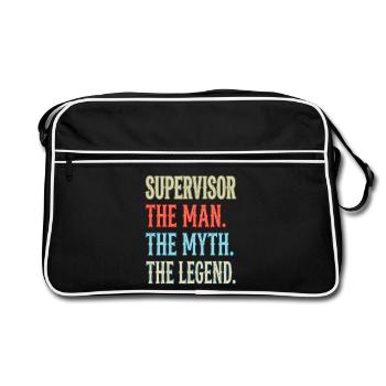 Supervisor the Man the Myth the Legend - Retro Tasche - Schwarz/Weiß - Vorne