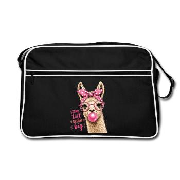 Tiens-toi droit Lama Dream Big Shirt - Sac Retro - noir/blanc - Devant