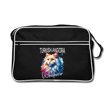 Chuchoteur de chats angora turc - Sac Retro - noir/blanc - Devant