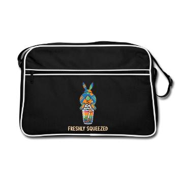 Bubble Tea Boba Drôle de Lapin mignon - Sac Retro - noir/blanc - Devant
