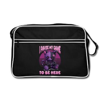 Pastel Goth Soft Goth Gaming Gamer - Retro Bag - black/white - Front