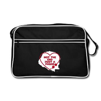 Semi Colon Just Pause Semicolon - Retro Bag - black/white - Front