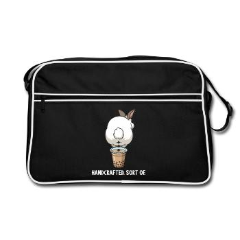 Bubble Tea Boba Drôle de Lapin mignon - Sac Retro - noir/blanc - Devant