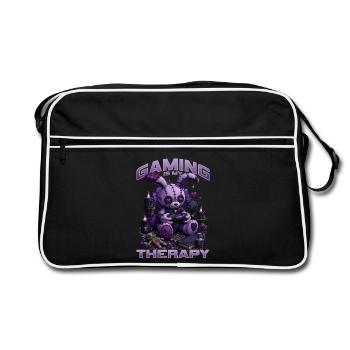 Pastel Goth Soft Goth Gaming Gamer - Retro Tasche - Schwarz/Weiß - Vorne