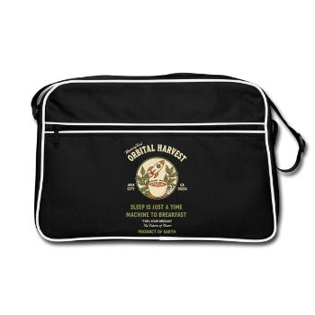 Breakfast Sleep Is Just A Time Machine - Retro Bag - black/white - Front