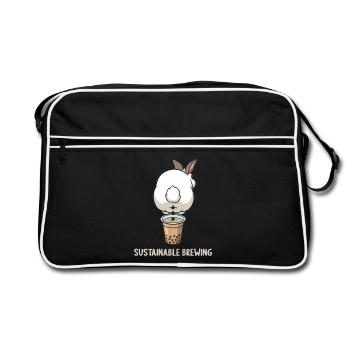 Bubble Tea Boba Drôle de Lapin mignon - Sac Retro - noir/blanc - Devant