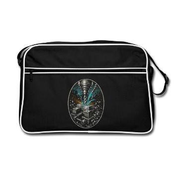 Cutting machine operator CNC router - Retro Bag - black/white - Front