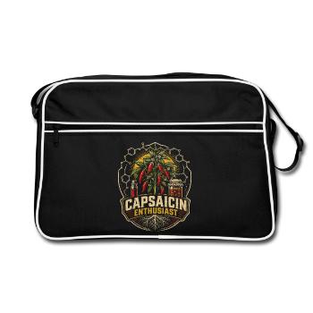 Cultivateur de piments Passionné de capsaïcine - Sac Retro - noir/blanc - Devant