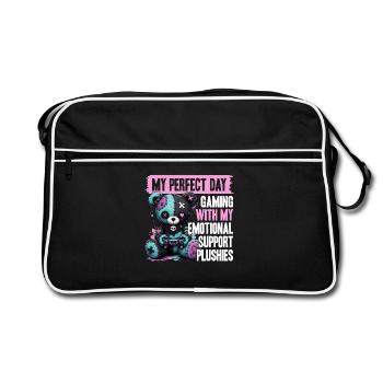 Pastel Goth Soft Goth Gaming Gamer - Retro Tasche - Schwarz/Weiß - Vorne