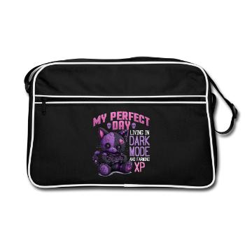 Pastel Goth Soft Goth Gaming Gamer - Retro Tasche - Schwarz/Weiß - Vorne