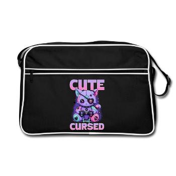 Pastel Goth Soft Goth Gaming Gamer - Retro Tasche - Schwarz/Weiß - Vorne