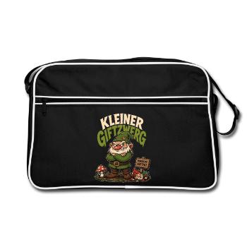 Kleiner Giftzwerg – Frecher Humor Spruch - Retro Tasche - Schwarz/Weiß - Vorne