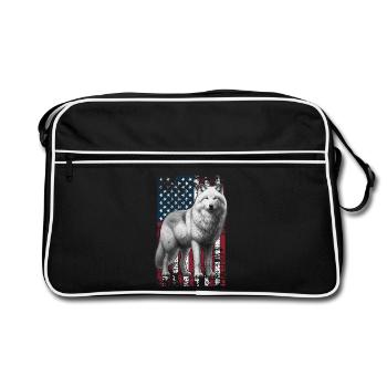 Arctic Wolf US Polarwolf - Retro Tasche - Schwarz/Weiß - Vorne