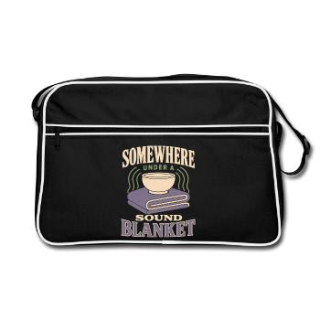 Klangbad Klangheilung Klangschale Geschenk - Retro Tasche - Schwarz/Weiß - Vorne