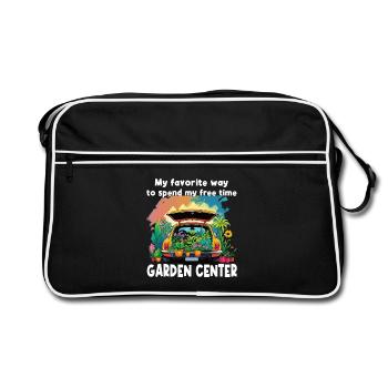 Funny gardening fun mothers - Retro Bag - black/white - Front