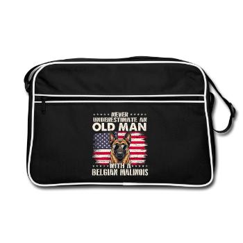 Le vieux belge malinois ne sous-estime jamais - Sac Retro - noir/blanc - Devant