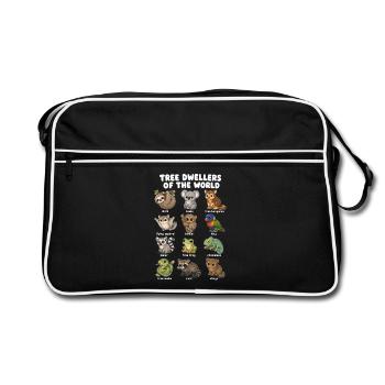 Tree Dwellers Cute Cartoon Table - Retro Bag - black/white - Front