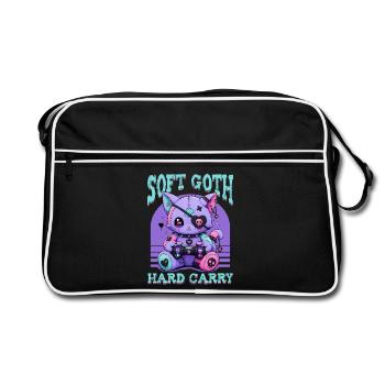 Pastel Goth Soft Goth Gaming Gamer - Retro Bag - black/white - Front