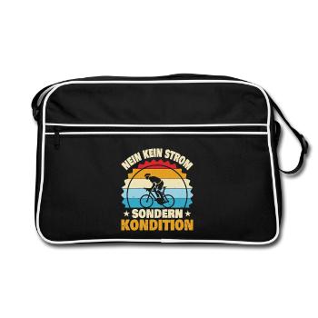 Kein Strom - Retro Tasche - Schwarz/Weiß - Vorne