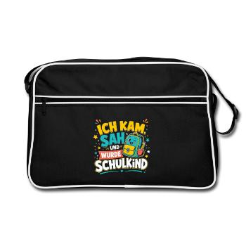 Schulkind - Retro Tasche - Schwarz/Weiß - Vorne