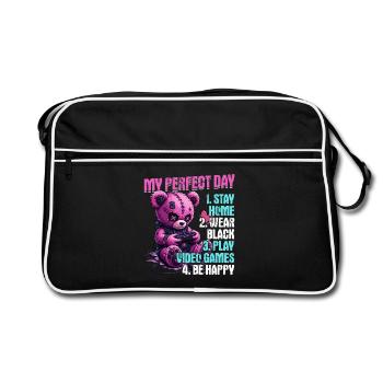 Pastel Goth Soft Goth Gaming Gamer - Retro Bag - black/white - Front