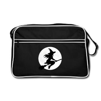 Cadeau du costume d’Halloween de la Sorcière Balai-Sorcière - Sac Retro - noir/blanc - Devant