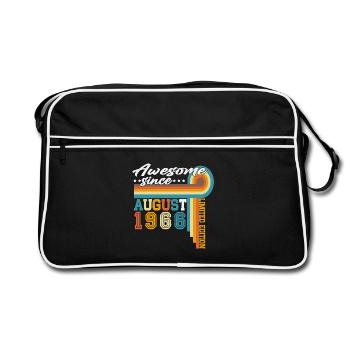 Cadeau d’anniversaire rétro vintage d’août 1966 - Sac Retro - noir/blanc - Devant
