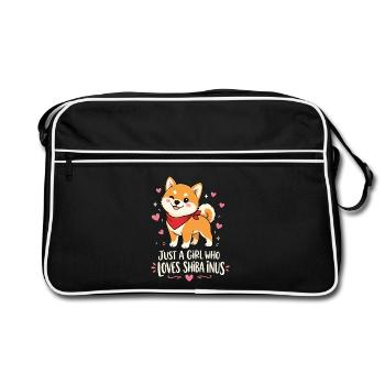 La fille aime Shiba Inus Doge Kawaii Maman - Sac Retro - noir/blanc - Devant