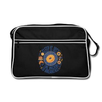 Le petit-déjeuner et le sommeil n’est qu’une machine à remonter le temps - Sac Retro - noir/blanc - Devant