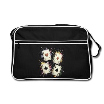 Cartes Carre d As Multicolore Splash Art - Sac Retro - noir/blanc - Devant