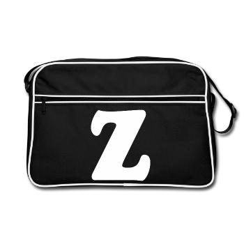 Impression en grand style Z | Lettre Z | Z Logo - Sac Retro - noir/blanc - Devant