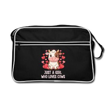 L’amour des vaches dans le cercle du cœur - Sac Retro - noir/blanc - Devant