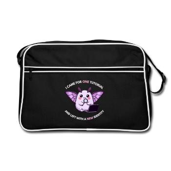 Ein Tutorial, neue Identität – Mottenhumor - Retro Tasche - Schwarz/Weiß - Vorne