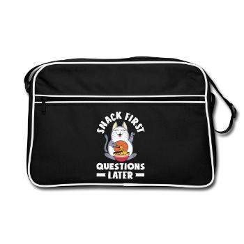 Ich Benötige Snacks, Lustiger Tierhumor - Retro Tasche - Schwarz/Weiß - Vorne