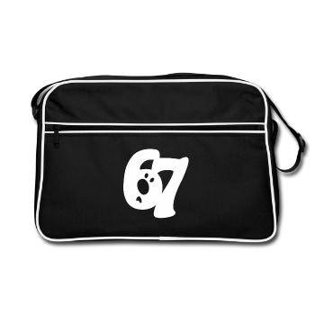 six seven | Number duo 6 and 7 | questioning face - Retro Bag - black/white - Front