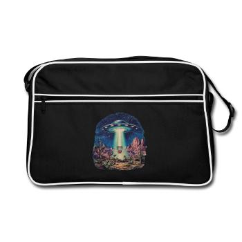 Panier de disc golf UFO Désert Rétro Vintage Sci-Fi Moti - Sac Retro - noir/blanc - Devant
