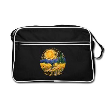 Gogh chevauche un cycliste de champ ensoleillé - Sac Retro - noir/blanc - Devant