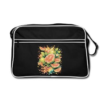 Goyave Tropique Fruit Exotique Splash Art - Sac Retro - noir/blanc - Devant