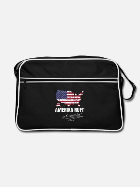 Amerika Auswandern - Retro Tasche - Schwarz/Weiß