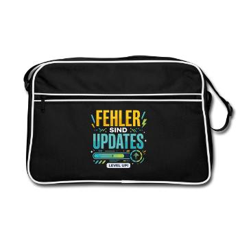 Fehler Werden Updates Level Up - Retro Tasche - Schwarz/Weiß - Vorne