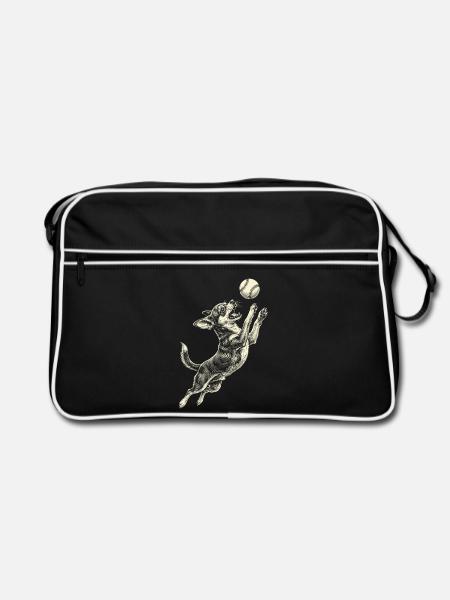 Chihuahua-Hunderasse Baseball - Retro Tasche - Schwarz/Weiß