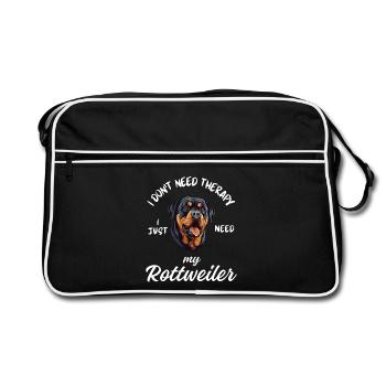 Chien de thérapie Rottweiler - Sac Retro - noir/blanc - Devant