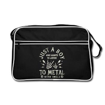 Metal Baby Boy With Uncle Rock Baby - Retro Bag - black/white - Front