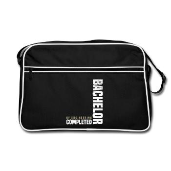 Bachelor of Engineering - Retro Tasche - Schwarz/Weiß - Vorne