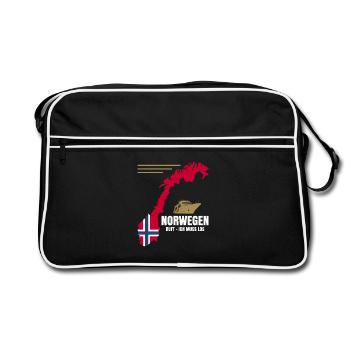 Norwegen Ruft - Ich Muss Los - Retro Tasche - Schwarz/Weiß - Vorne