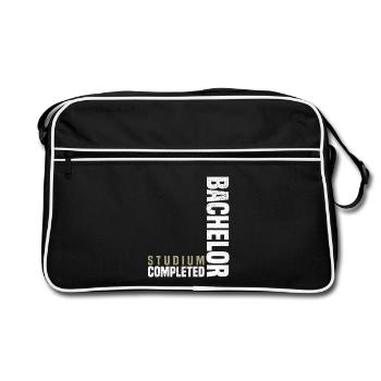 Bachelor Studium Abgeschlossen - Retro Tasche - Schwarz/Weiß - Vorne